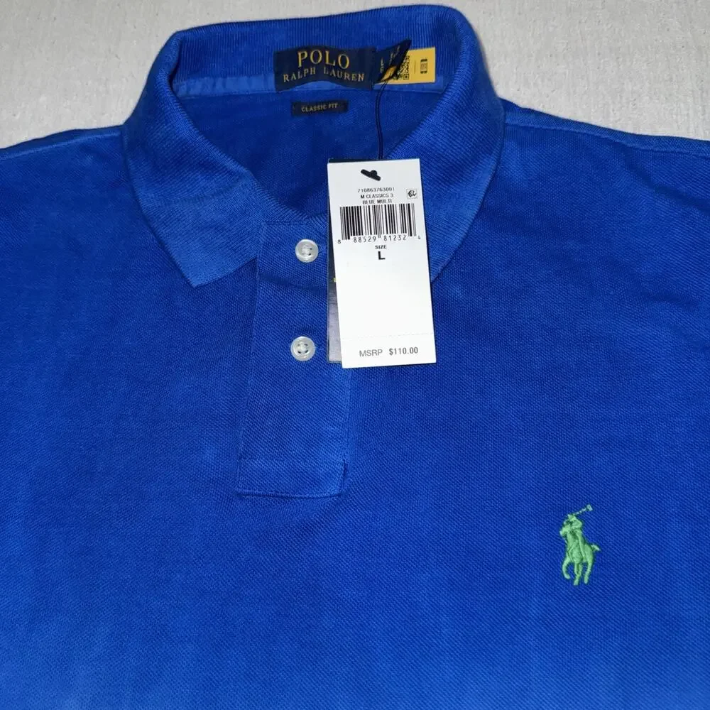 Polo Ralph Lauren Classic Fit Shirt Men Large Short Sleeve Polo Tie Dye Pony NWT